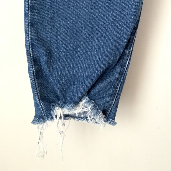 Levi's Premium 501 Jeans Blue Chewed Hem Skinny 24 - Picture 8 of 16